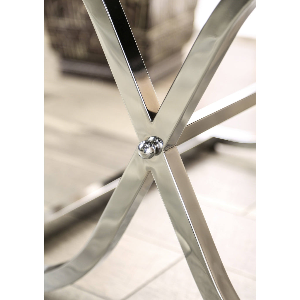 Chrome Metal Square End Table J582