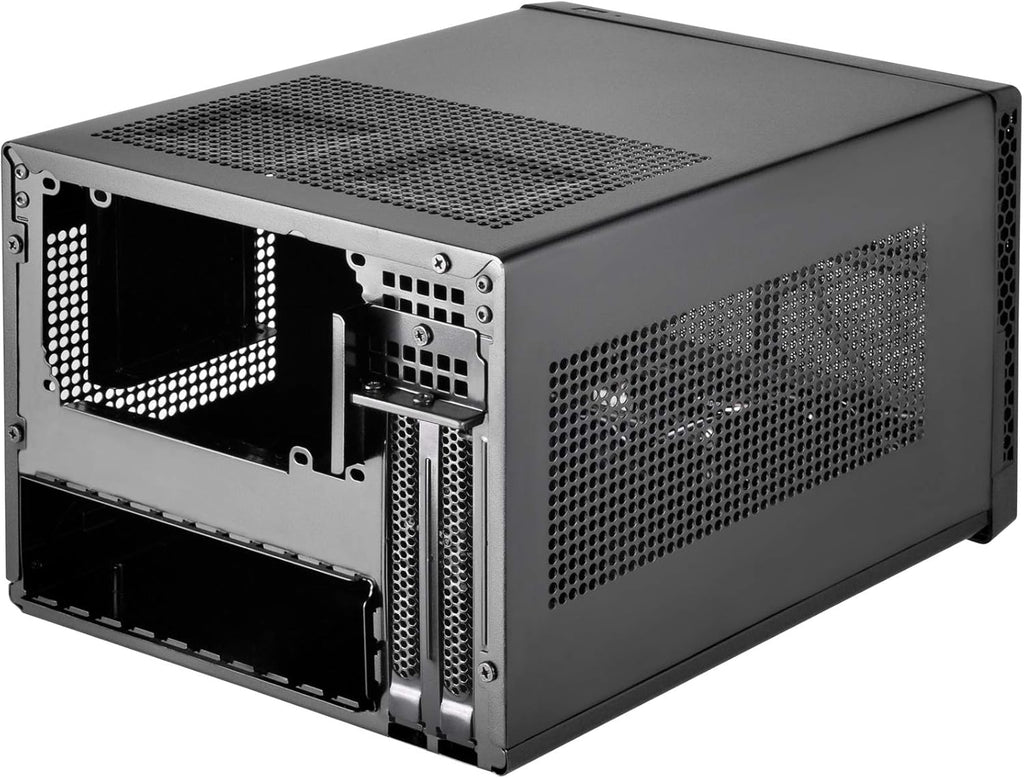Black Ultra Compact Mini-ITX Computer Case with Mesh Front Panel L7522