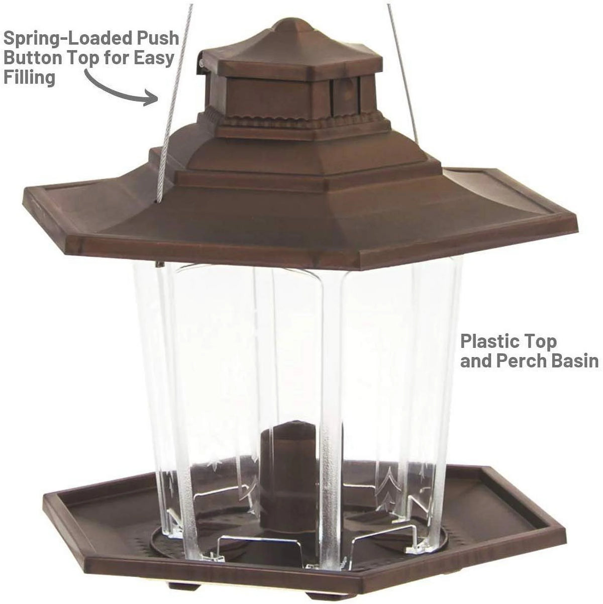 Brown Gazebo Wild Bird Feeder C650