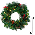 20” Artificial Christmas Wreath Prelit with 50 LED Lights Z404