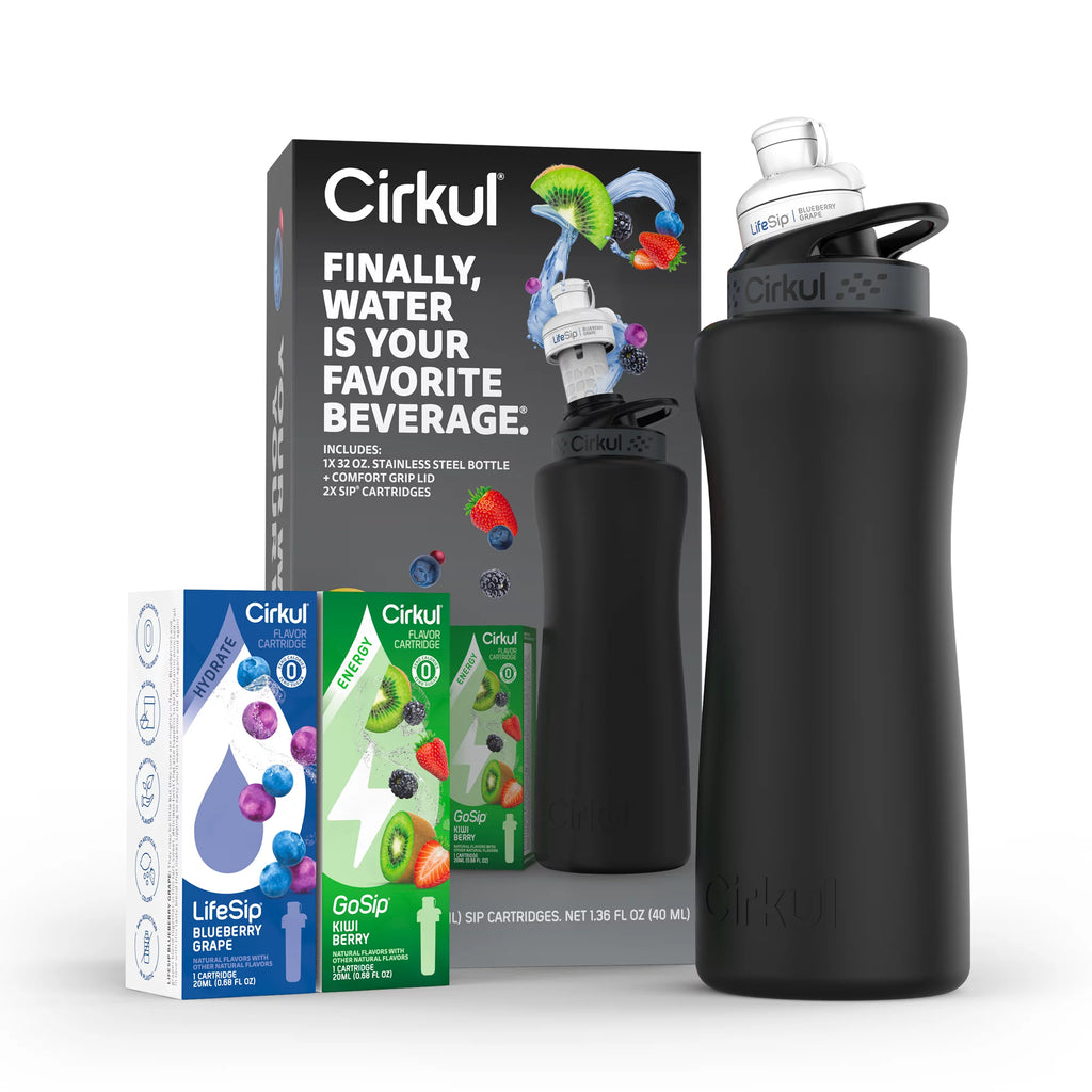 32oz Rose Gold Stainless Steel Water Bottle Starter Kit with Lid and 2 Flavor Cartridges F239969