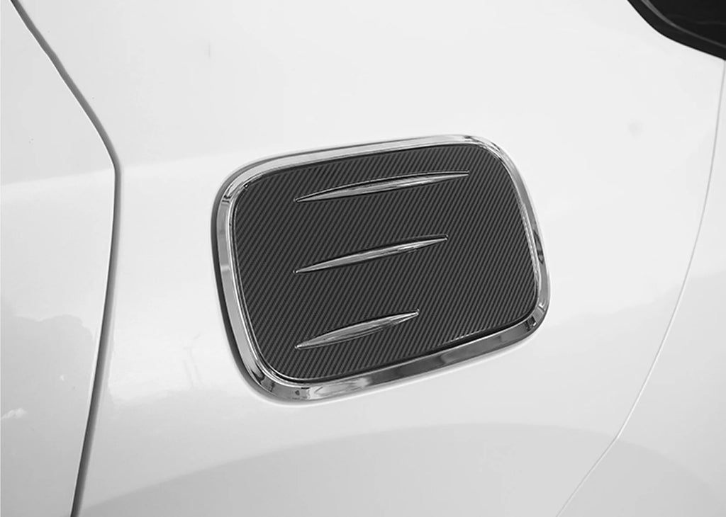 Carbon Fiber Style Fuel Tank Cover Trim Gas Cap Overlay F14658