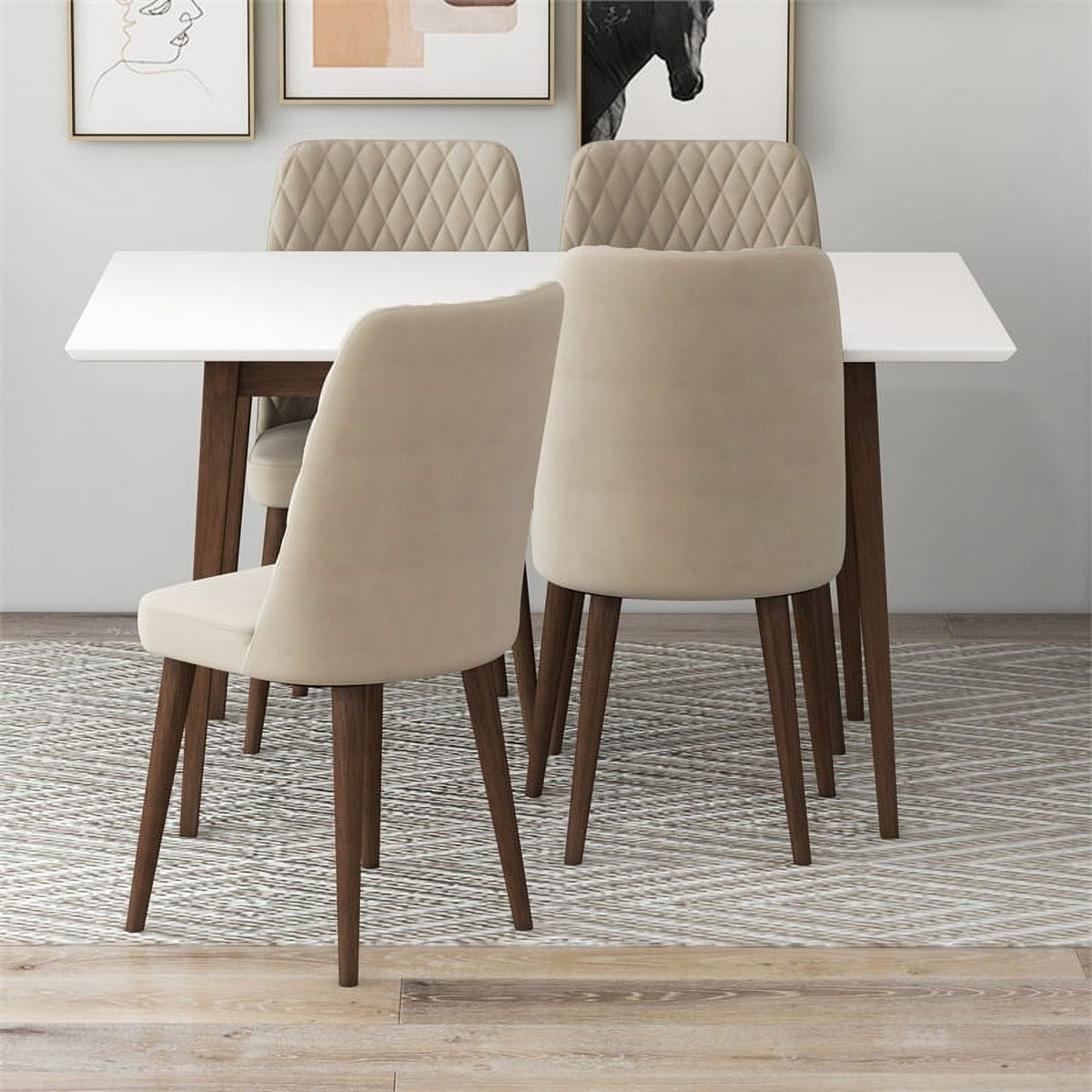 Mid Century Modern Kitchen Table and Chairs for 4 N192758