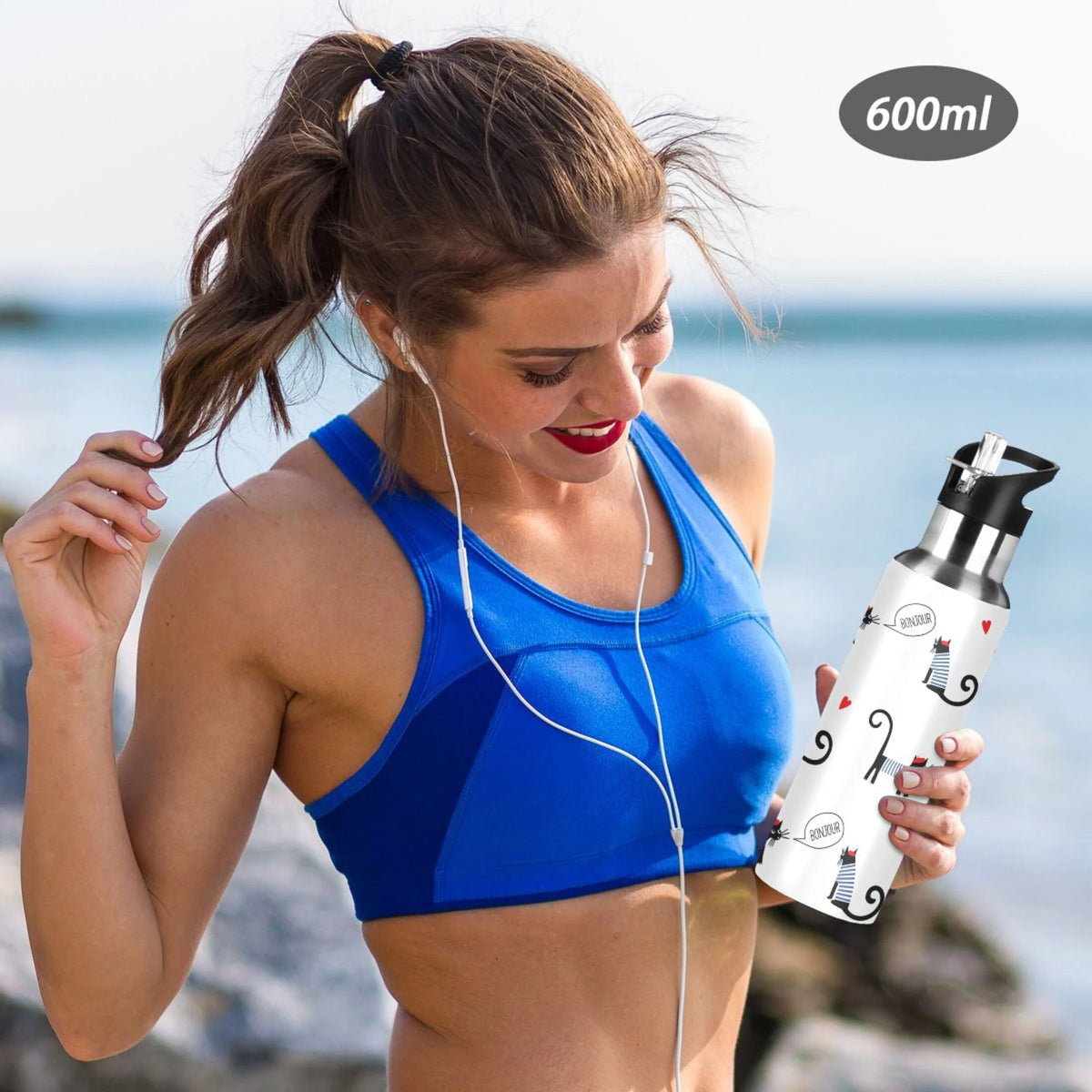 Stainless Steel Insulated Water Bottle with Straw Lid A776