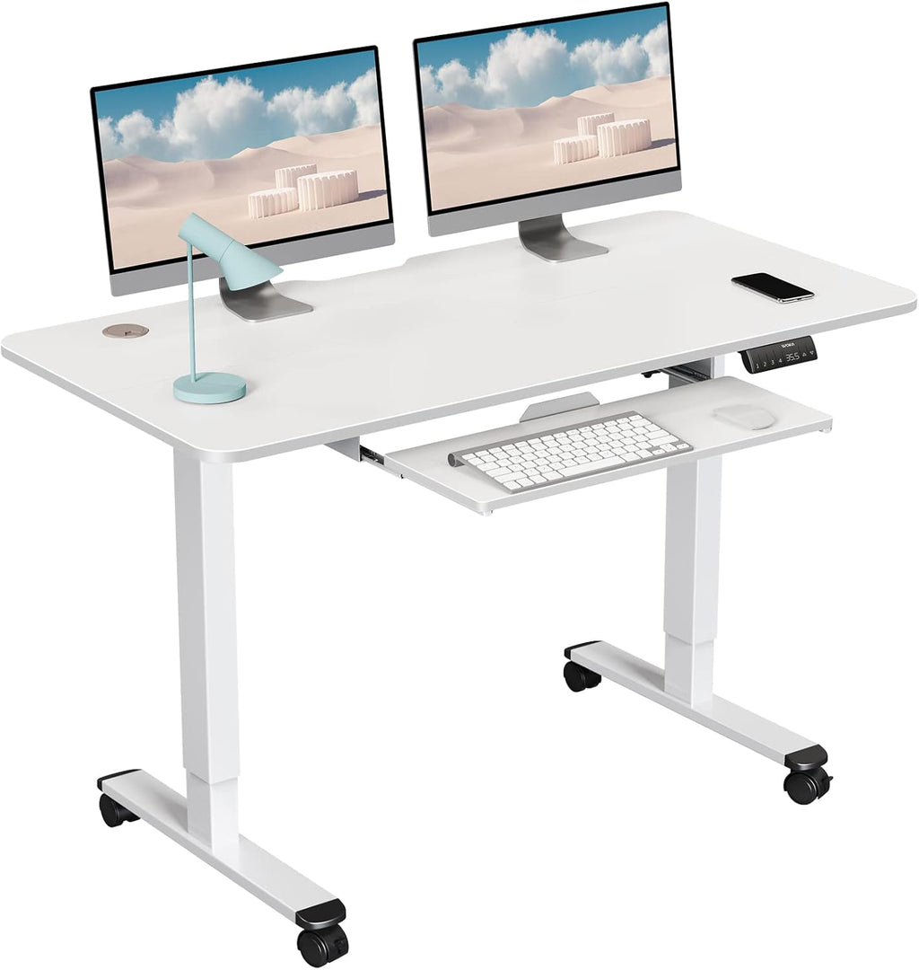Black Electric Standing Desk with Keyboard Tray D264933