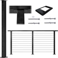 36x2x2 Stainless Steel Black Powder Coated Pre-Drilled Posts Pack of 2 W811429