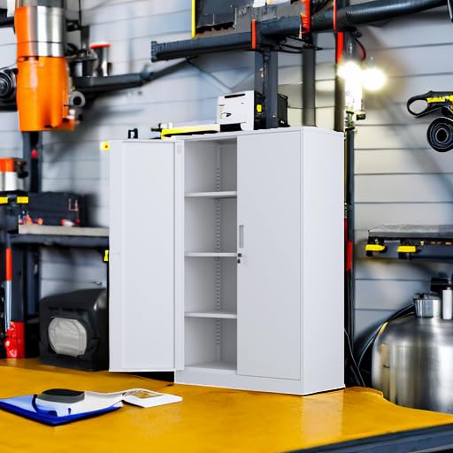 Black 3 Shelf Locking Metal Storage Cabinet F23295