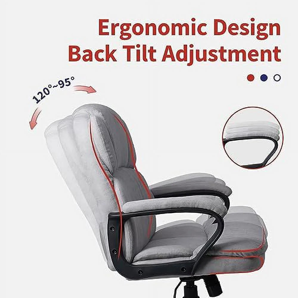 Ergonomic Upholstered Swivel Office Chair with Headrest and Armrest M9132