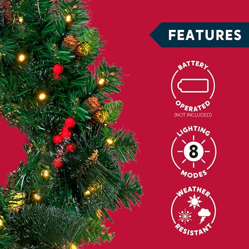 20” Artificial Christmas Wreath Prelit with 50 LED Lights Z404