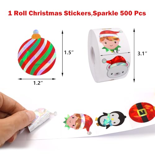 Christmas Stickers 1 Roll 500Pcs Z183993