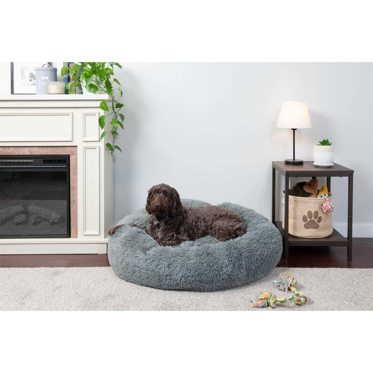 Long Fur Donut Dog Bed N3322