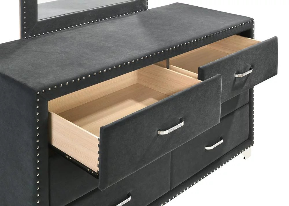 6-drawer Upholstered Dresser Grey J339108