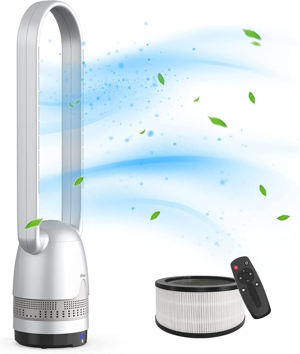 Black Tower Fan and Air Purifier with H12 HEPA Filter Q19515