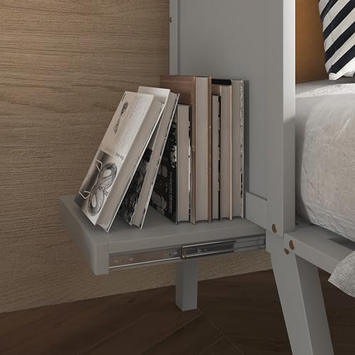 Queen Size Grey Murphy Bed with Charging Station and Drawers Z87814