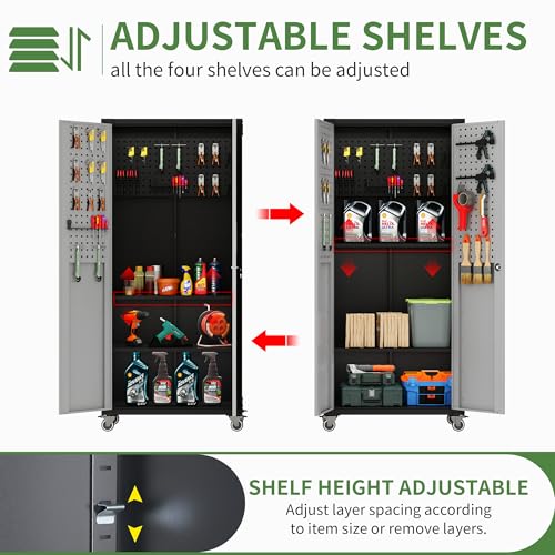 Metal Garage Storage Cabinet with Wheels B4136