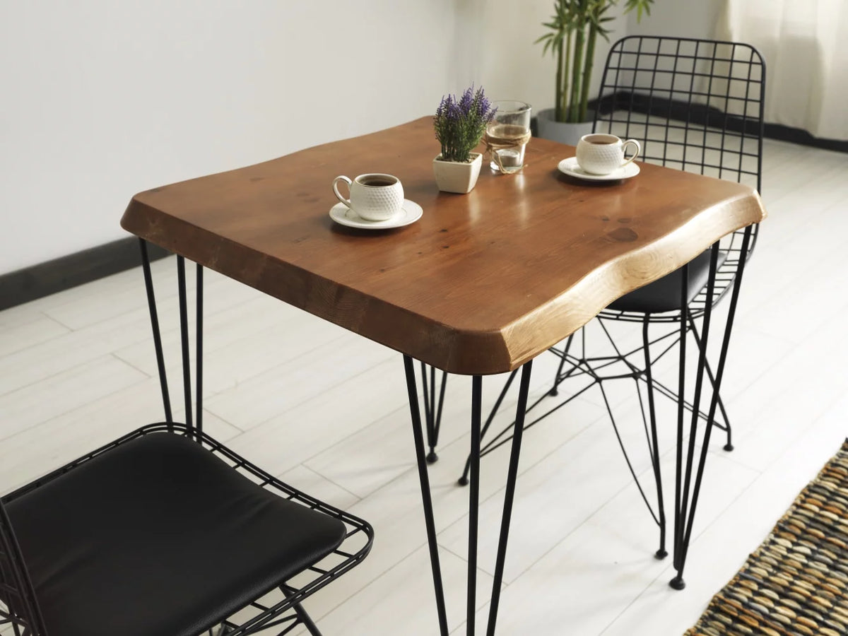 Solid Wood Dining Table with Metal Legs N526
