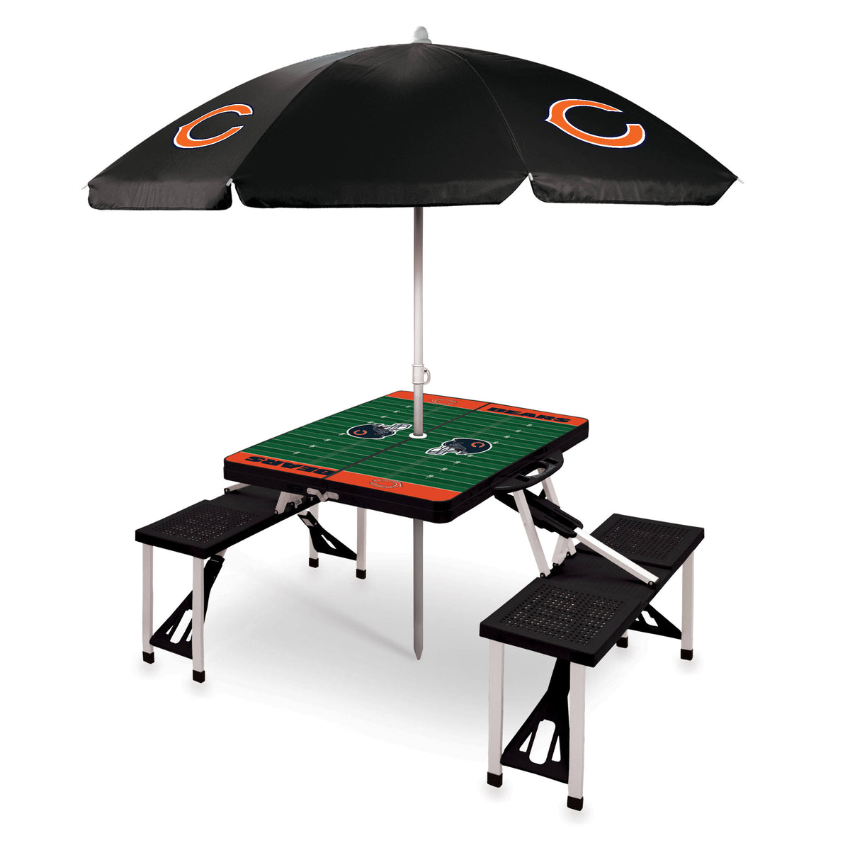 Black Picnic Table with Umbrella Y60964