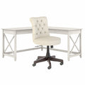 White Oak L-Shaped Desk and Chair Set A51672