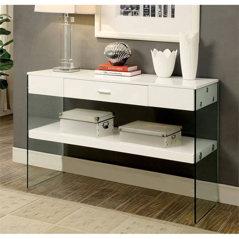 White Storage Console Table A536224