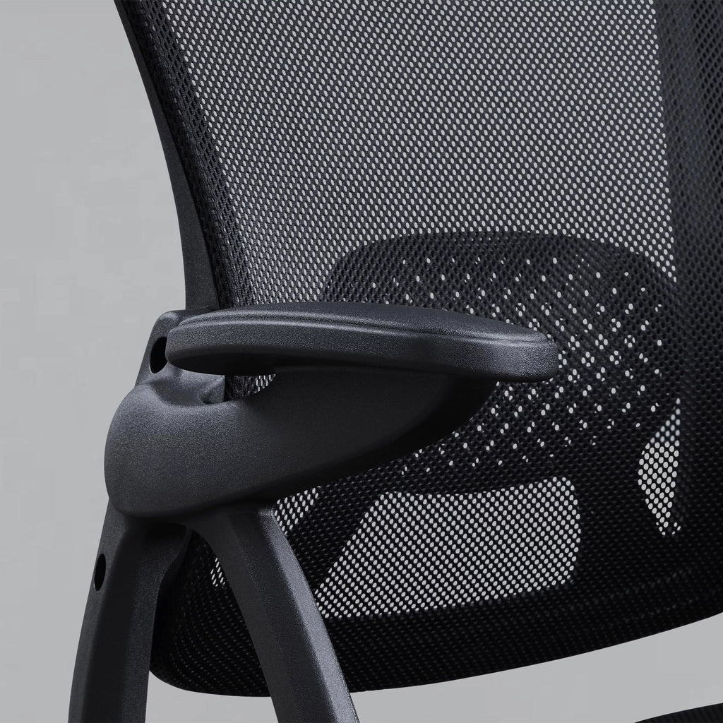 Black Fabric Ergonomic Office Chair with Adjustable Headrest U751342