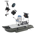 8.8ft Inflatable Pontoon Boat with 12V 55LBS Trolling Motor X307906