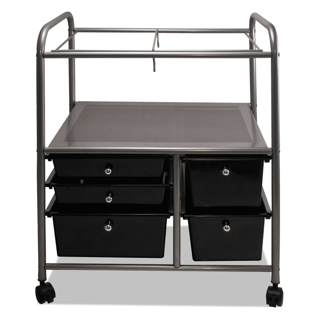 Black File Cart with Five Storage Drawers R602906
