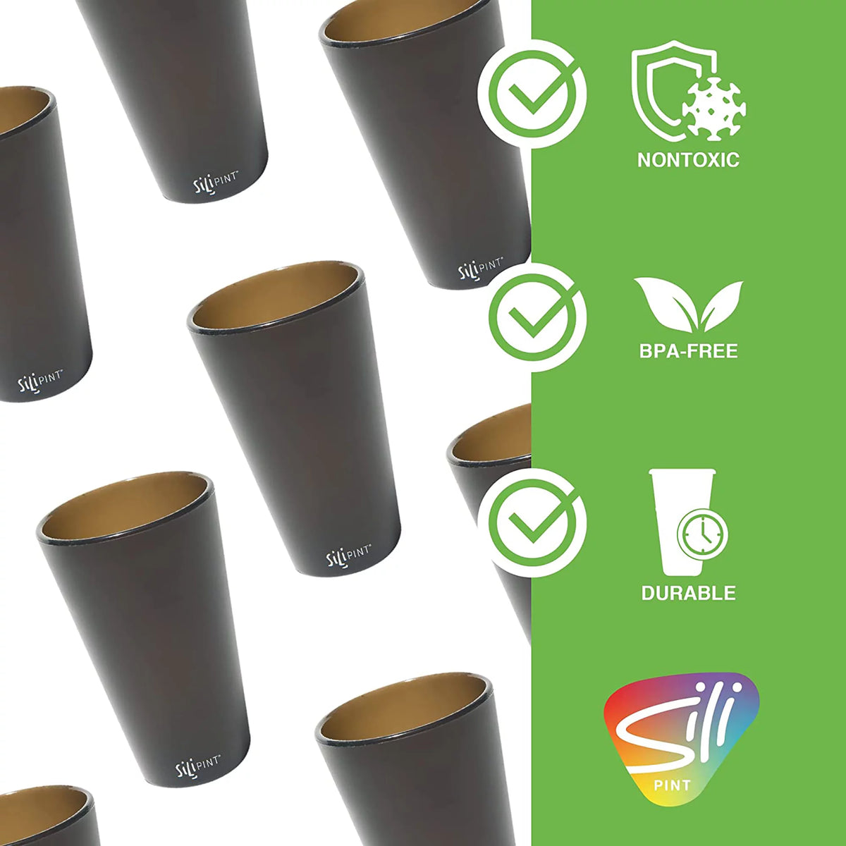 2 Pack 16oz Silicone Pint Glasses O4541