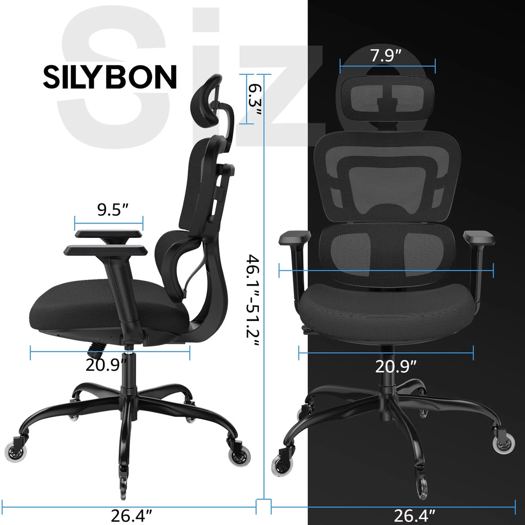 Black Ergonomic Mesh Office Chair with Lumbar Support and Wheels G495