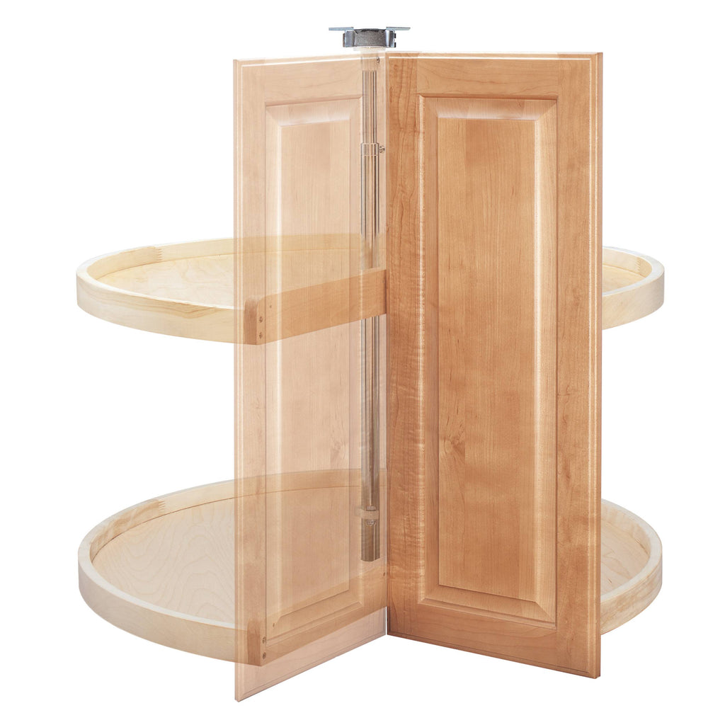 24x22 Wood Pie-Cut Lazy Susan 2-Shelf Corner Base O1492