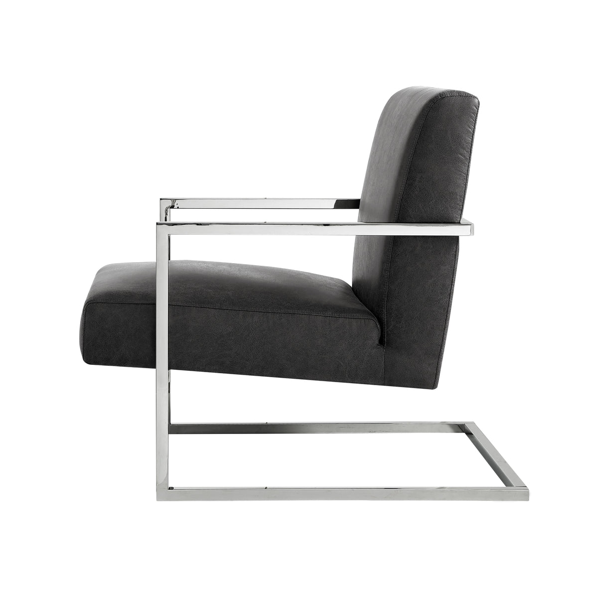 Charcoal PU Leather Accent Chair A8178