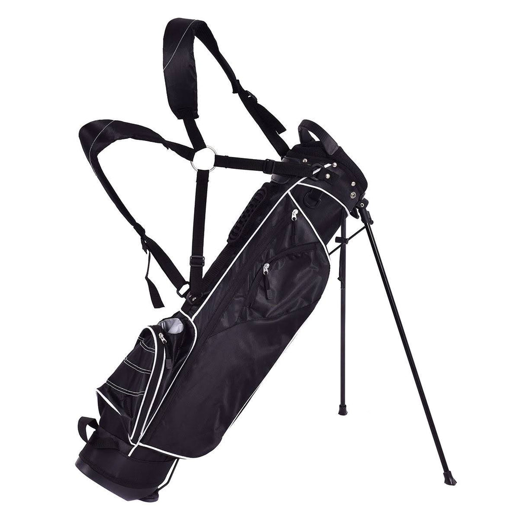 Black Golf Stand Cart Bag with 4 Way Divider T6317