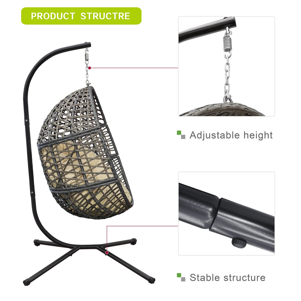 Rattan Egg Swing Chair with Stand Q8305
