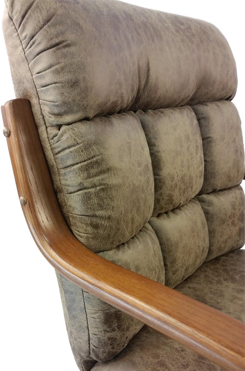 Rawhide Microsuede Swivel Tilt Caster Arm Chair H100366