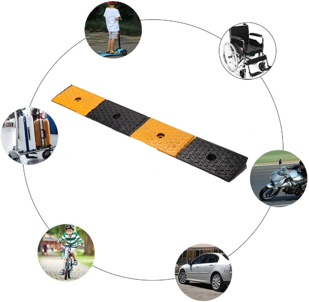 2 Rubber Heavy Duty Driveway Curb Ramp 10 Ton 39.3*5.9*2inch W47847
