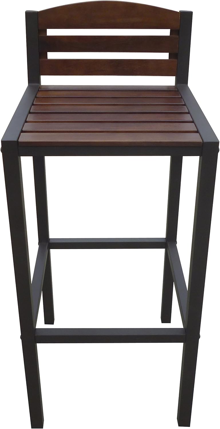 2-Pcs Set Dark Brown Acacia Barstools D189