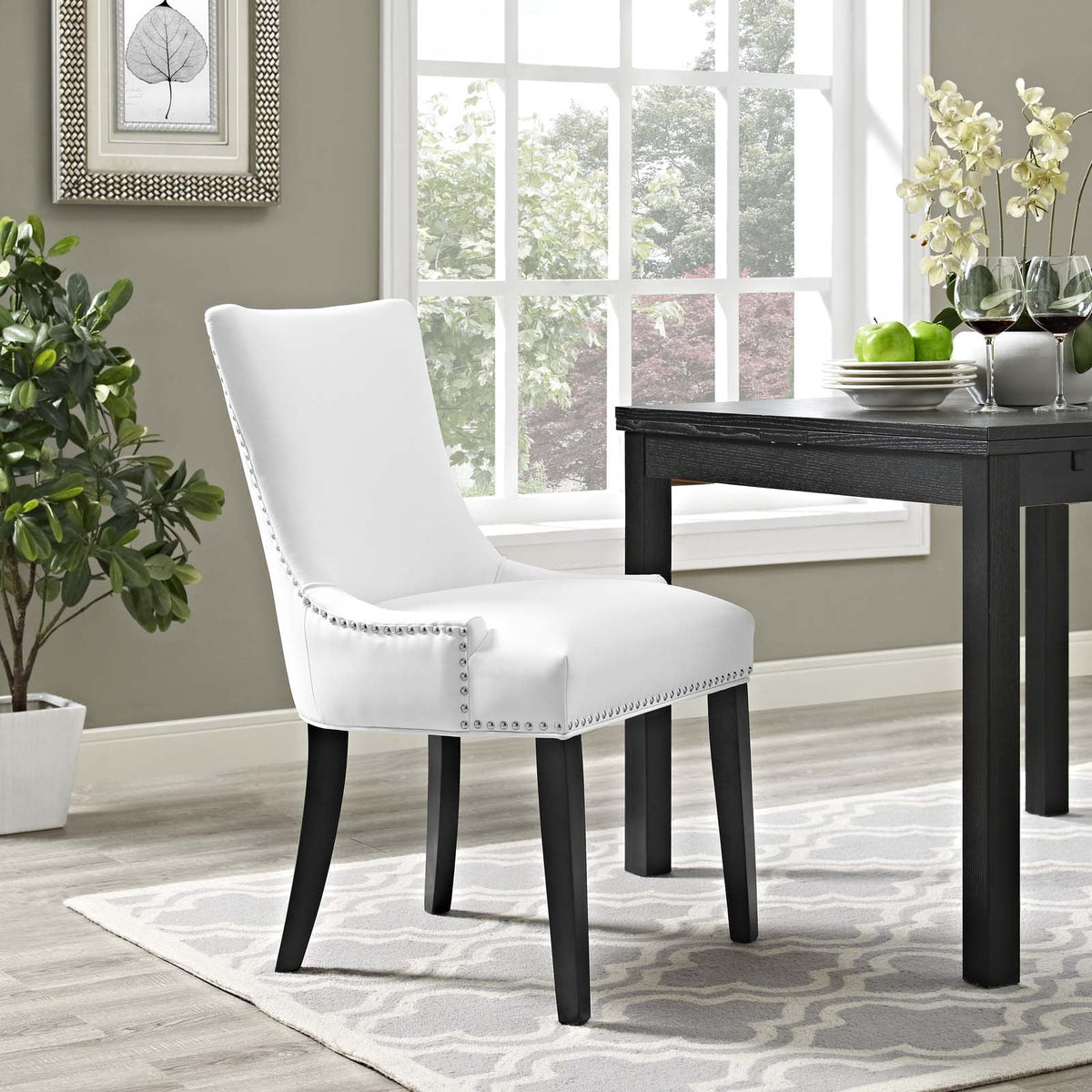 White Faux Leather Dining Chair C1023