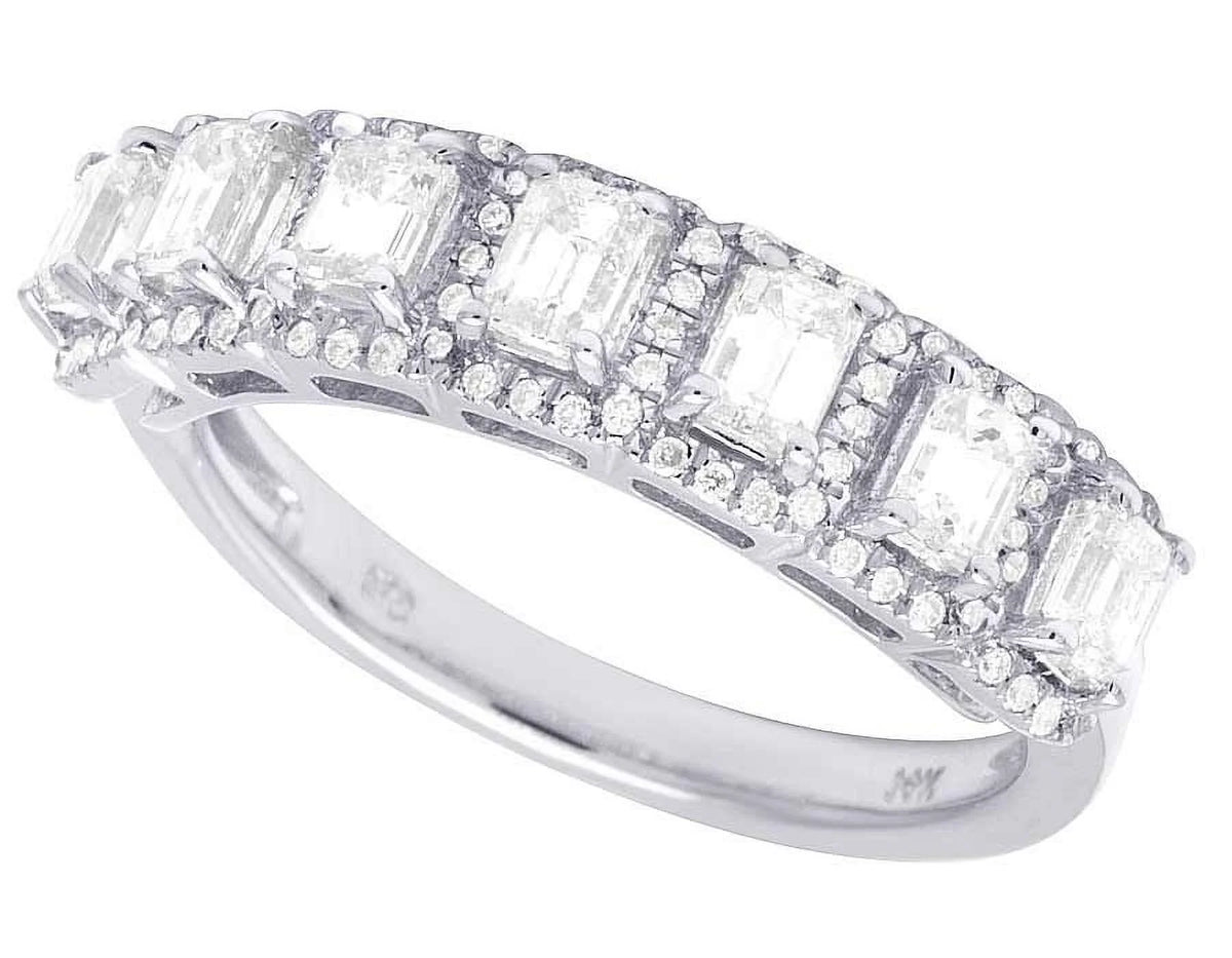 14K White Gold Diamond Emerald Solitaire Ring 1.25 Ct 5MM E819523
