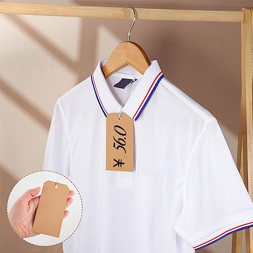 100pcs White Hang Paper Tags with String Attached T1846