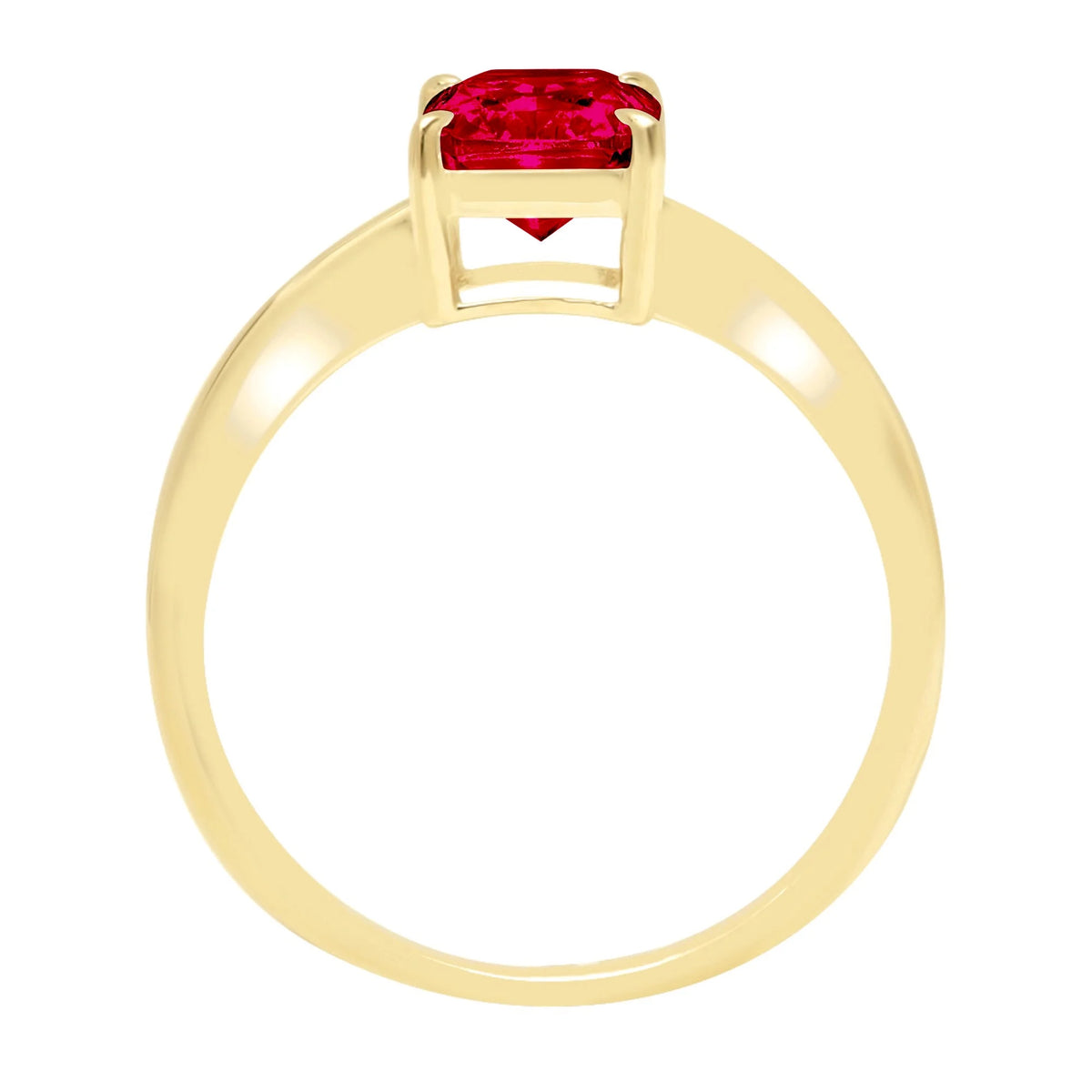 1.75 ct Radiant Cut Clear Simulated Diamond 18K Yellow Gold Solitaire Ring SZ 6.75 I742403