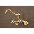 Brushed Brass Adjustable Wall Mount Kitchen Faucet I5066