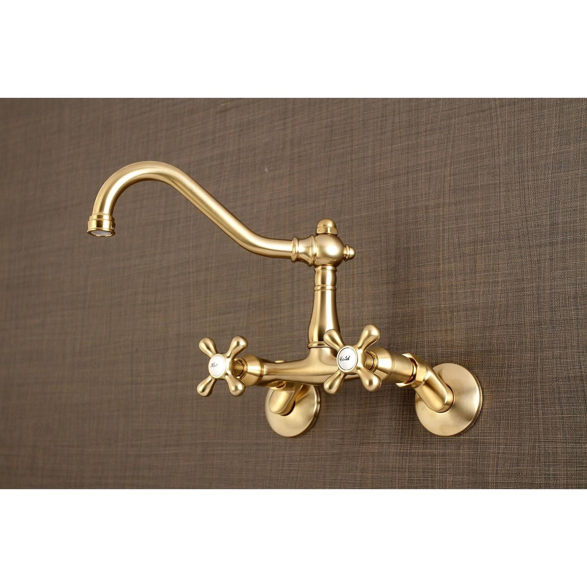 Brushed Brass Adjustable Wall Mount Kitchen Faucet I5066