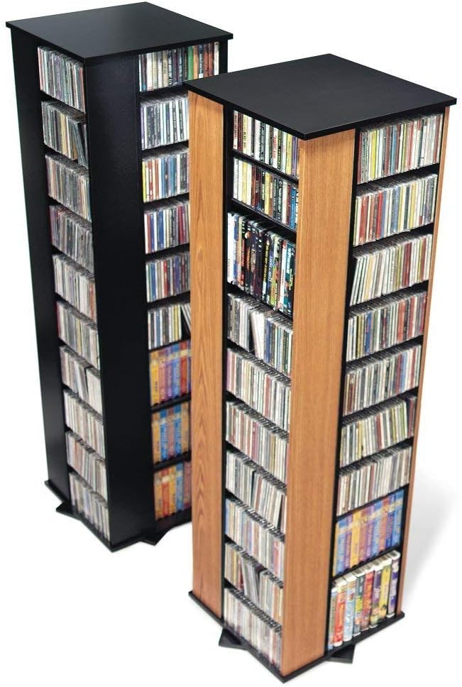 Black Four-Sided Spinning Tower Storage Cabinet V592
