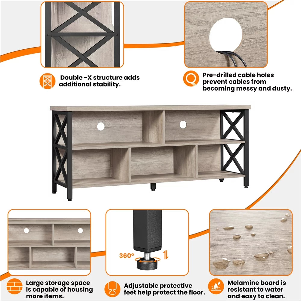 Gray TV Stand with Storage Q54866