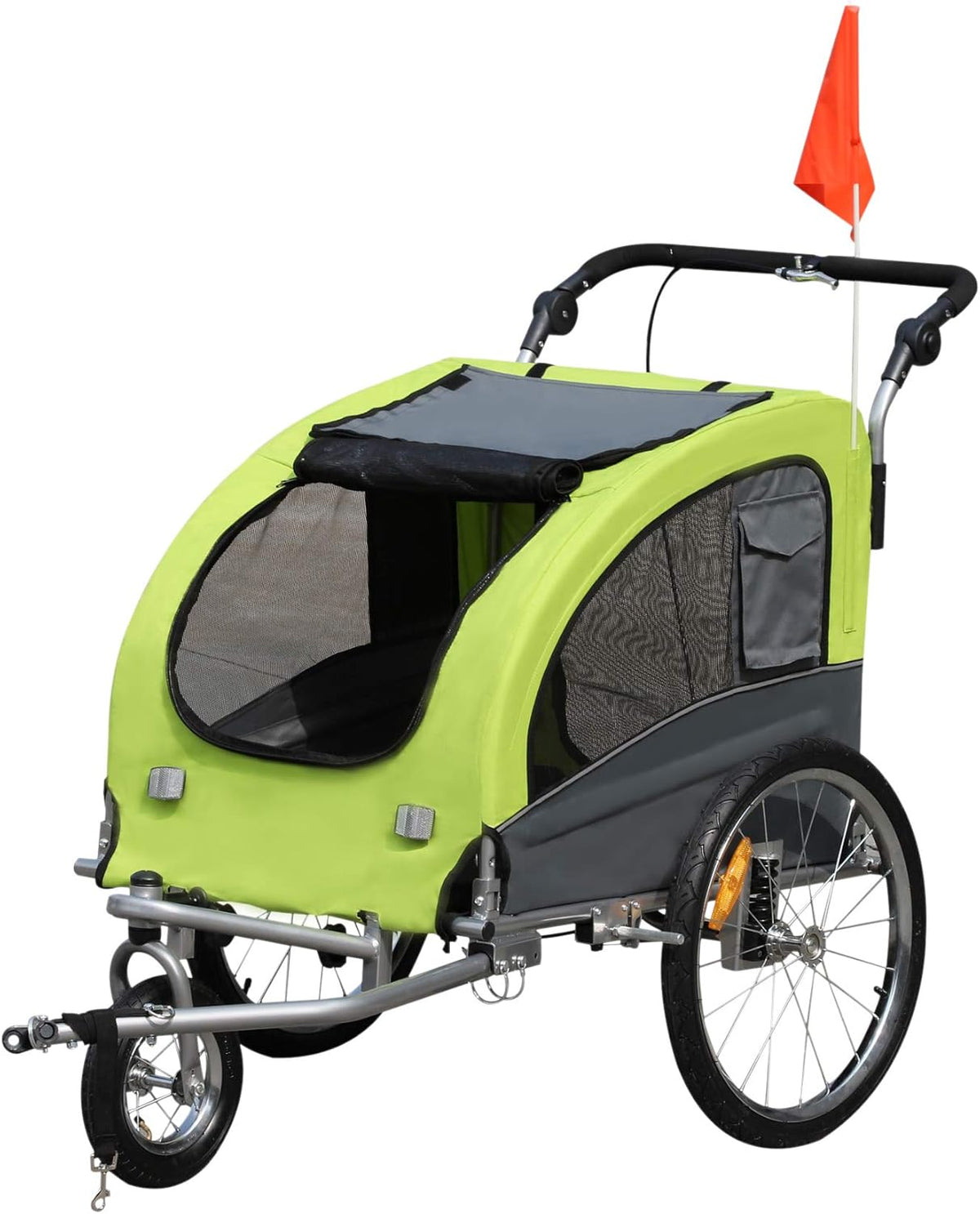 Blue 2-in-1 Dog Bike Trailer Pet Stroller with Canopy U882910