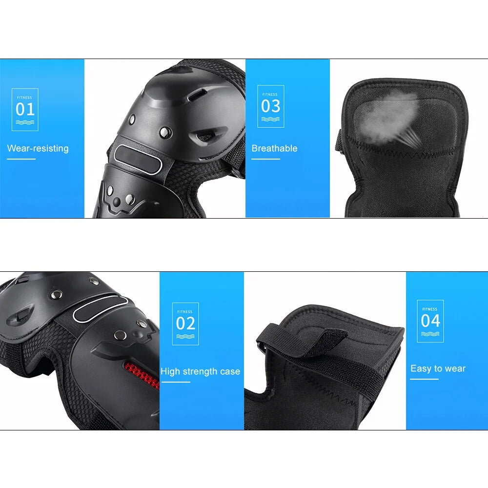4PCs Cycling Knee Brace and Elbow Guards Protective Pads E521