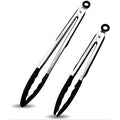 Stainless Steel Locking Cooking Tongs with Silicone Tips O144