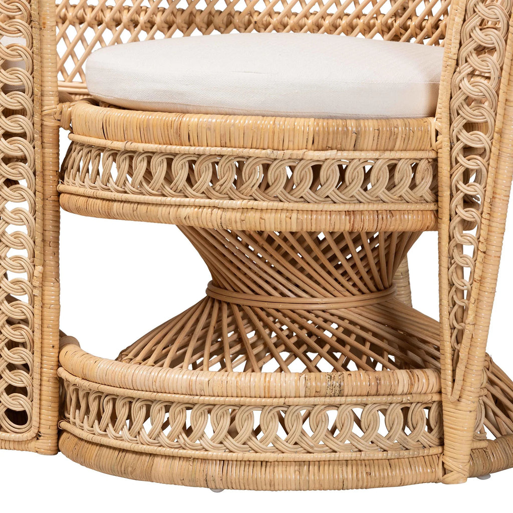 Natural Brown Rattan Two-Seater Chair N613