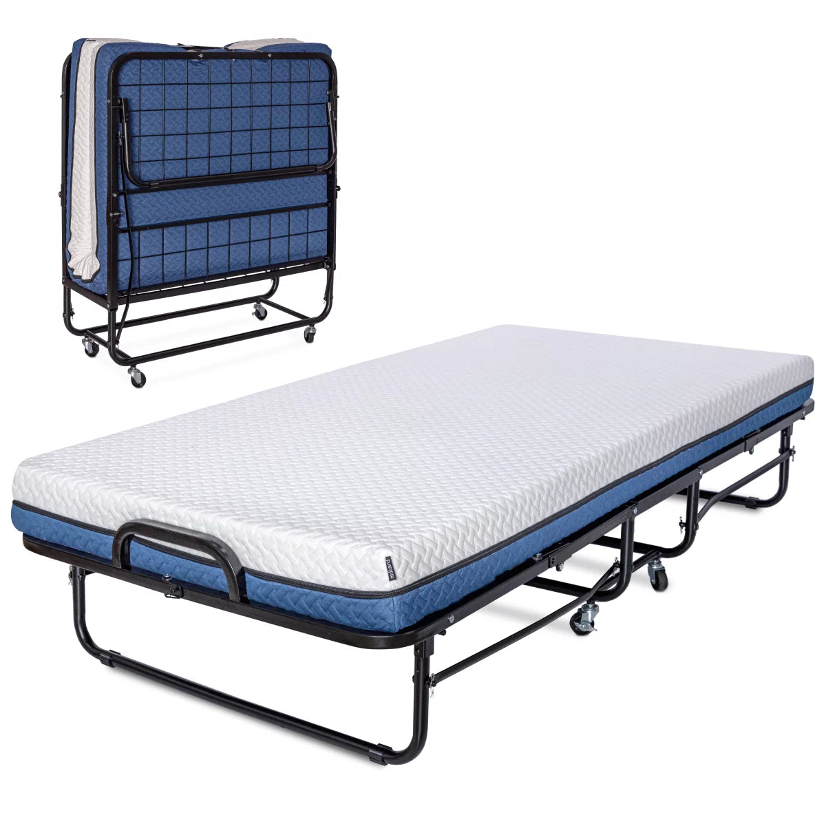 Folding Bed with Memory Foam Mattress Twin Size J599