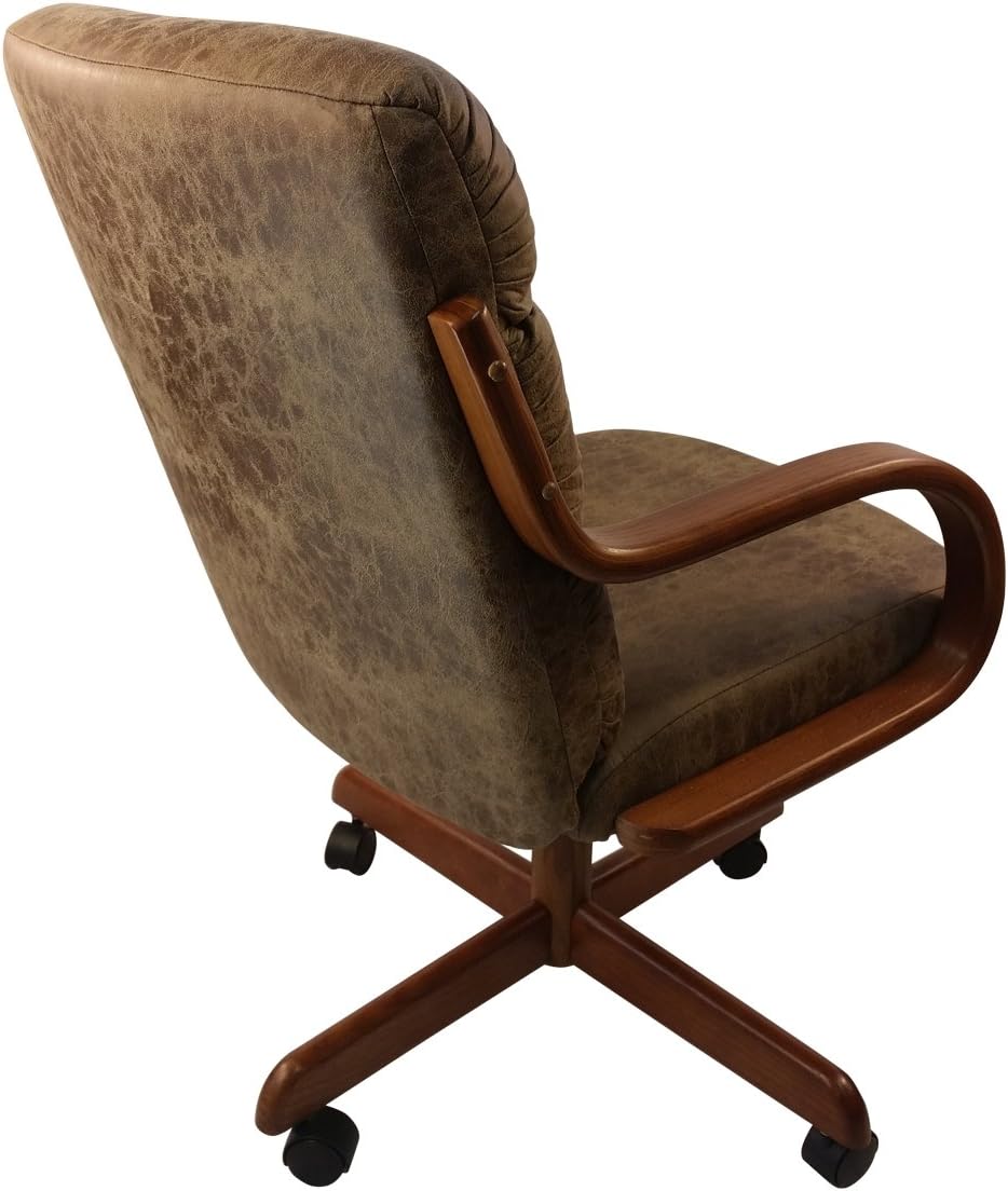 Rawhide Microsuede Swivel Tilt Caster Arm Chair H100366