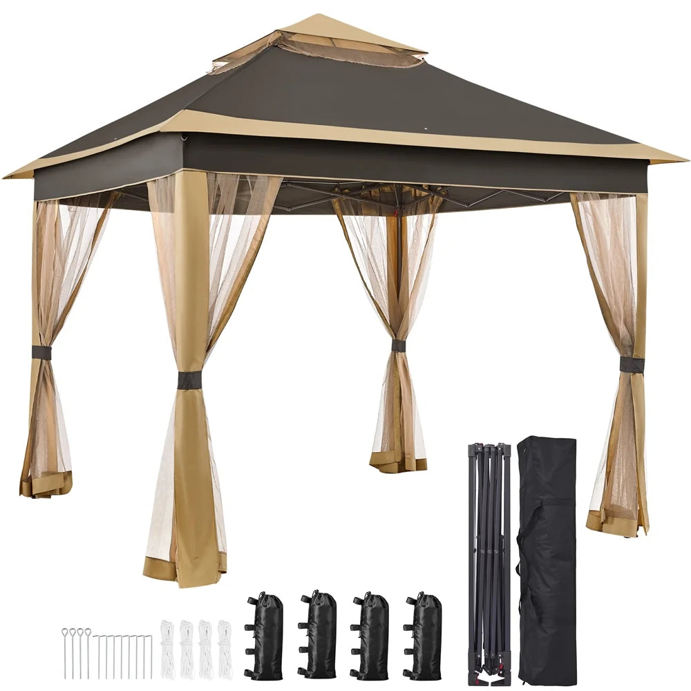 11x11 FT Pop-Up Gazebo with 4 Mesh Sidewalls X853532